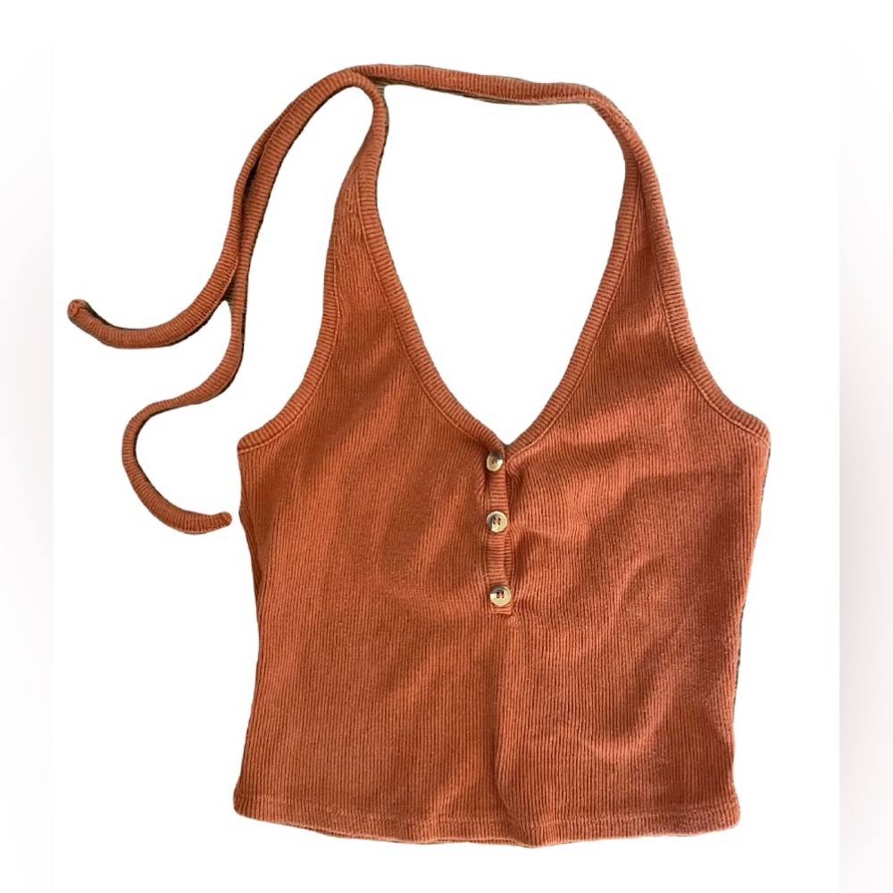 Tie Button Crop Top